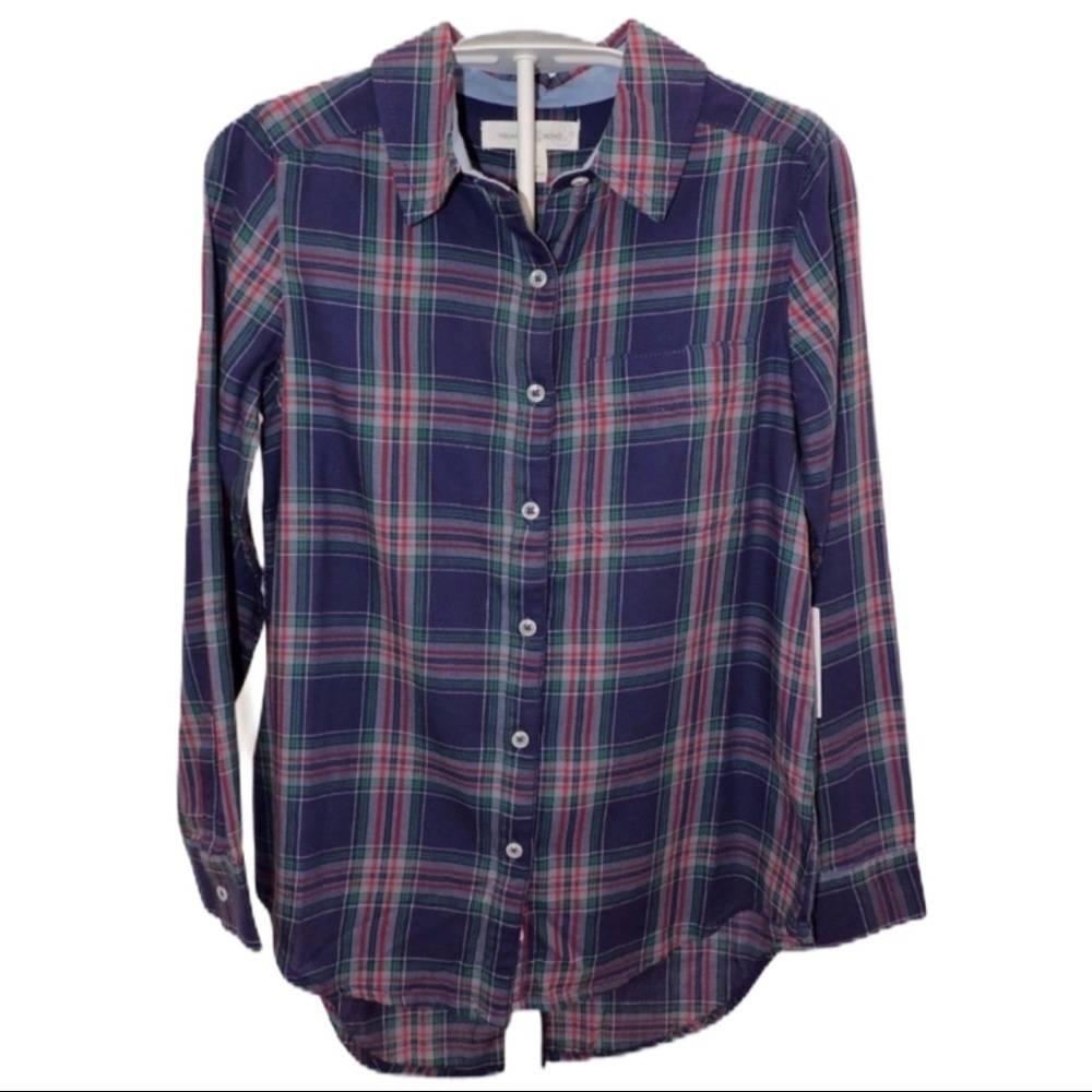 Treasure and Bond Button Down Plaid Shirt - Picture 1 of 2